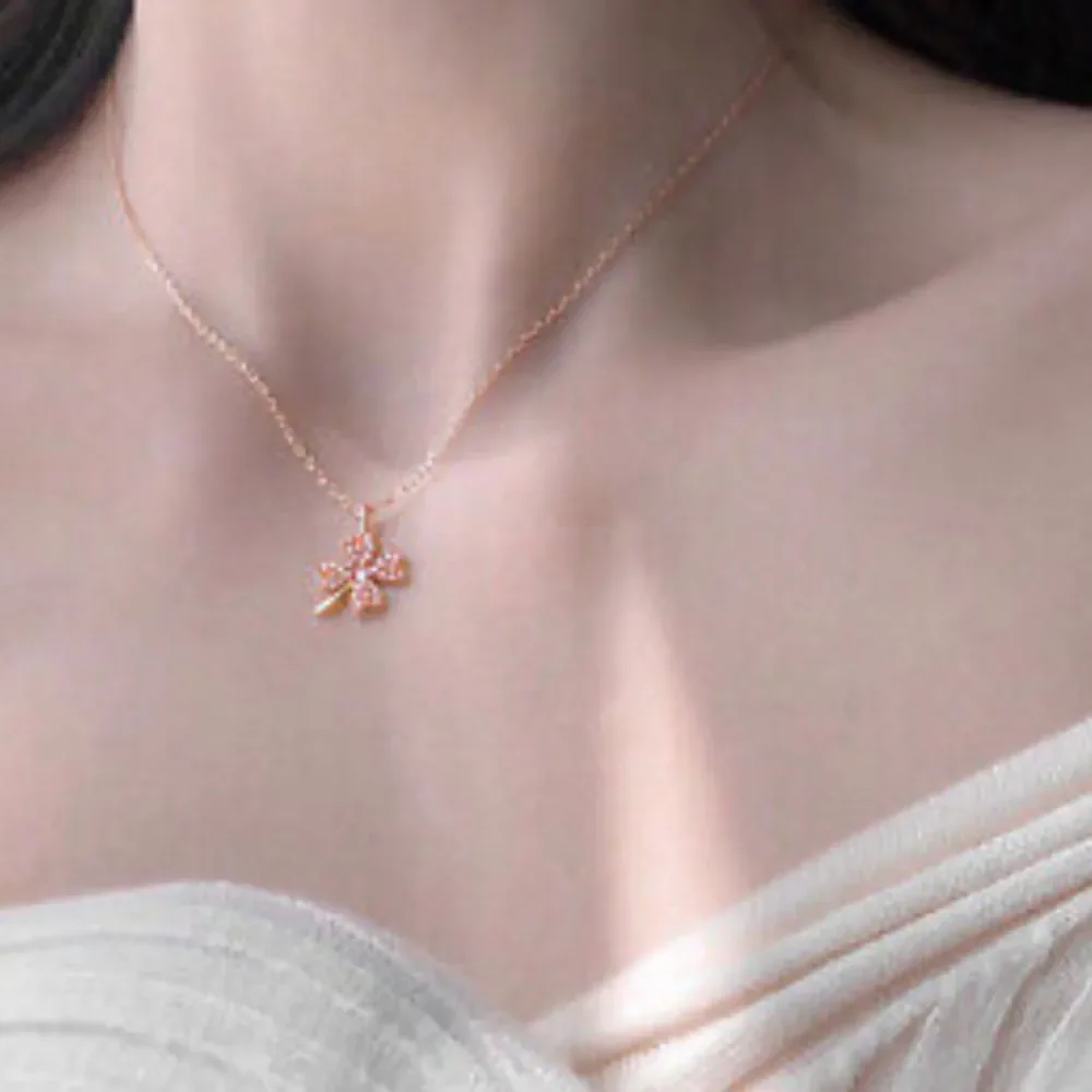 The Lucky Charm Pendant necklace in 18k rose gold over silver